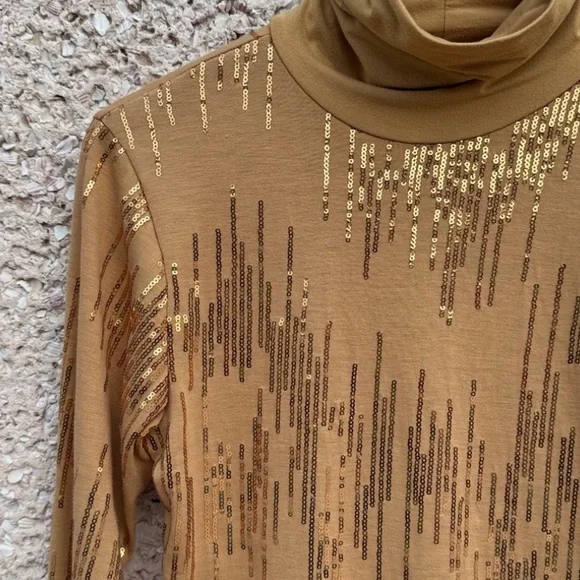 Sugarhigh Lovestoned Bianca Turtleneck in Gold NWT - Picture 2 of 11